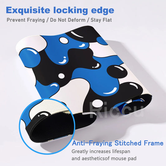 Gaming Mouse Pads Large Size Table Pad Blue White Strata Liquid Mouse pad XXL Computer Play Mat Rubber Mausepad Keyboard Deskmat