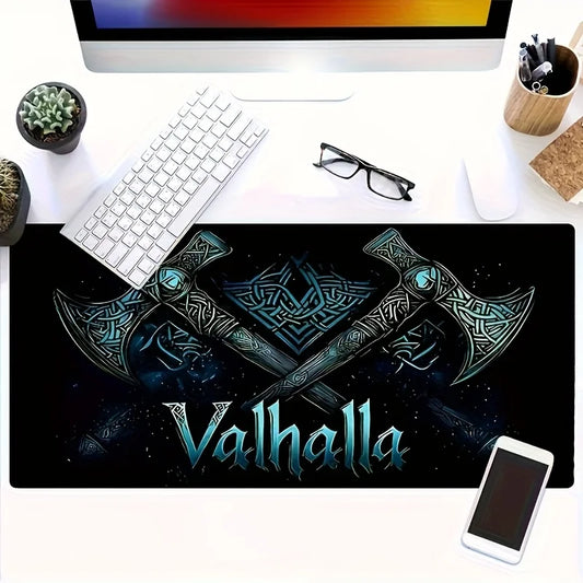 Viking Valhalla Gaming Desk Mat Gaming mats Mouse pad large Mousepad 400X900 PC Computer Double axe design rune Extended pad