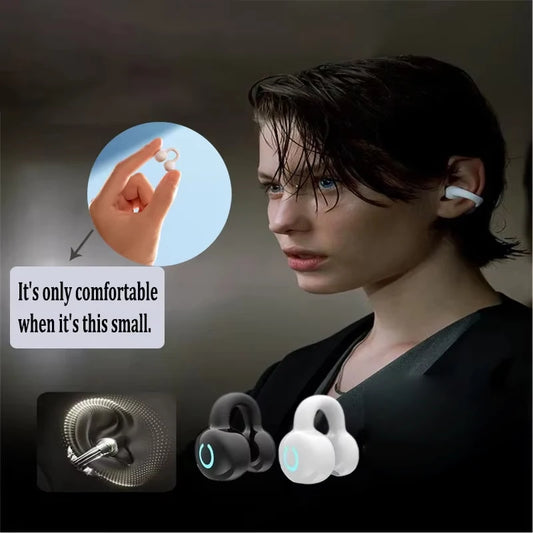 Wireless Ear Clip On Earphone Bluetooth 5.3 Single Earbud Waterproof Sports Earphone Clip On Headphone for Running Workout