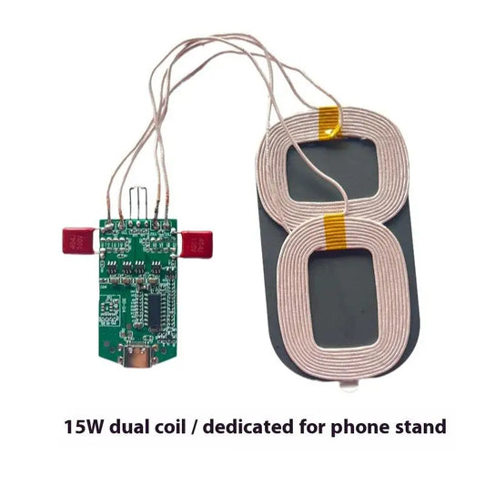 Wireless Charging Type-C Interface 15W Dual Coil Wireless Charging Module Wireless Charger PCBA Home Car Equipment