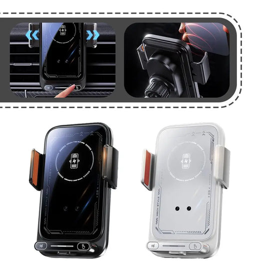 15W Wireless Car Charger Electric Rotating 66W Magnetic Car Phone Holder Vent Clip+ Data Cable+66W Magnetic Head Charging Holder