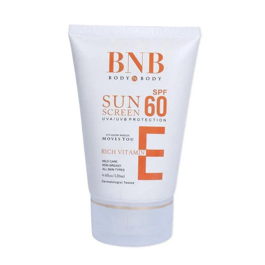 BNB Sunscreen SPF 60 Vitamin E 120ml All Skin Types