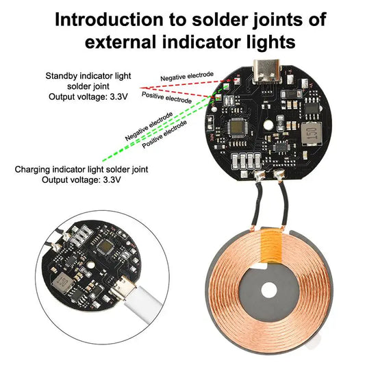 【Peace】20W Power Wireless Charger Transmitter Module 12V/24V Mobile Phone Quick Charging Circuit Board Vehicle Wireless Charger