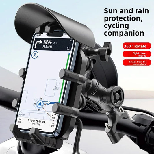 Wireless Charging Motorcycle Mobile Phone Holder Wireless Charger & QC3.0 USB Charger GPS Navigation Handlebar Mount Bracket