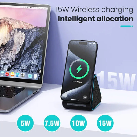 Wireless Charger Phone Holder Magnetic Wireless Charging Bluetooth Speaker Suitable For IPhone 16 15 Fast Charging